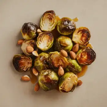 Caramelized Brussels Sprouts with Maple Glaze and Smoked Almonds