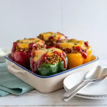 Savory Beef & Rice Stuffed Bell Peppers
