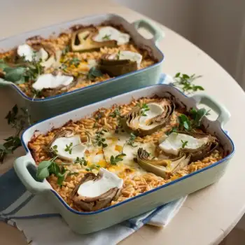 Baked Orzo with Artichokes and Cheese