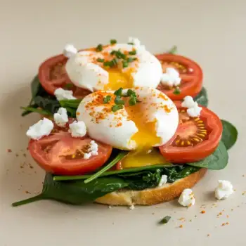 Savory Spinach and Tomato Eggs with Goat Cheese