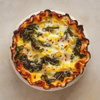 Swiss Chard and Corn Cheesy Bake