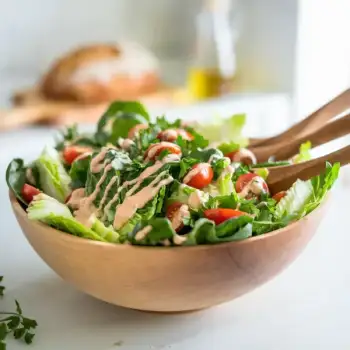 Romaine Salad with Tahini Ranch Dressing