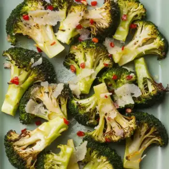 Roasted Broccoli with Garlic, Parmesan, and Lemon Juice