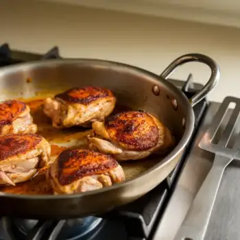 Crispy Skin Chicken Thigh with Thai Red Curry Marinade