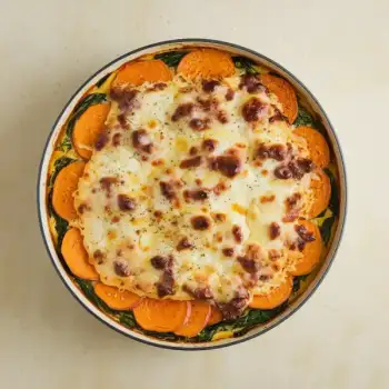 Creamy Sweet Potato and Spinach Gratin