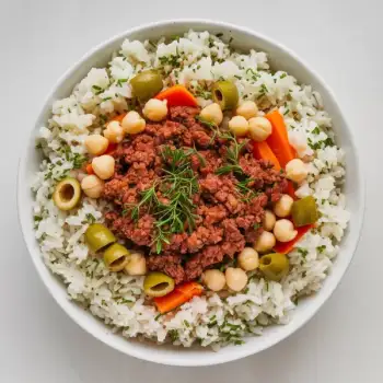 Harissa-Spiced Beef and Chickpea Rice Bowls