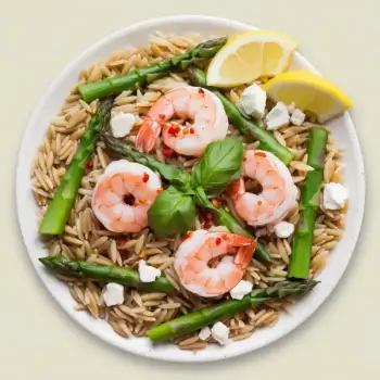 Lemon-Garlic Shrimp & Asparagus Orzo