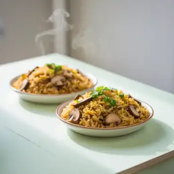 Mushroom and Coriander Spiced Rice