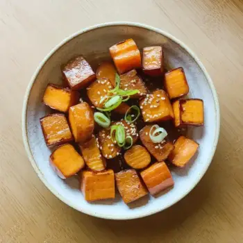 Quick Roasted Miso Sweet Potatoes