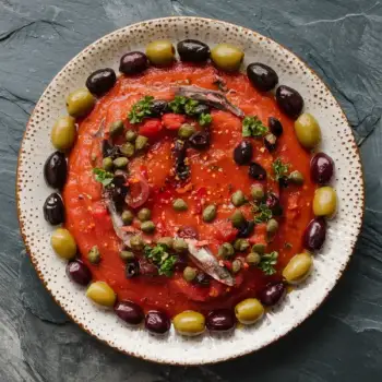 Spicy Tomato Sauce with Capers, Anchovies, and Olives