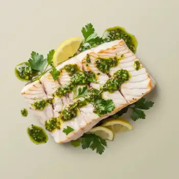 Baked Halibut with Chimichurri