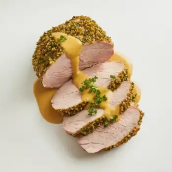 Herb-Crusted Pork Tenderloin with Mustard Cream Sauce
