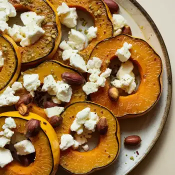 Delicata Squash with Feta & Hazelnuts