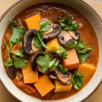 Caribbean-Inspired Cremini and Sweet Potato Stew