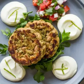 Zesty Coriander Bean Burgers with Lime-Infused Yogurt & Salsa