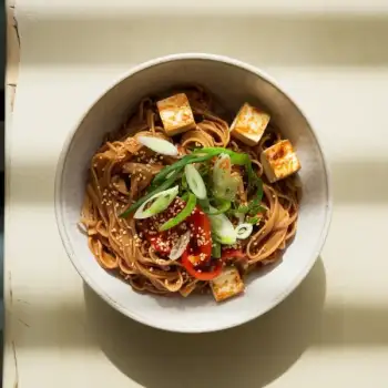Chili-Sesame Tofu Noodle Salad