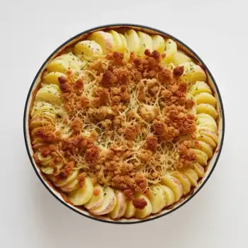 Golden Crumb-Topped Leek and Potato Gratin