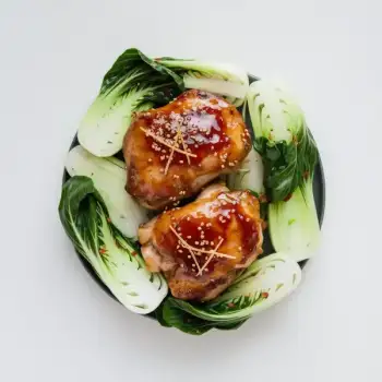 Sesame Ginger Chicken with Stir-Fried Bok Choy and Leeks