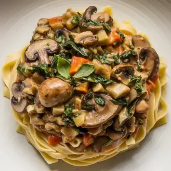 Mushroom and Herb Bolognese over Pasta