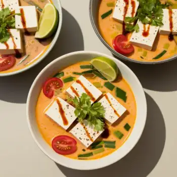 Silken Tofu Thai Red Curry Soup