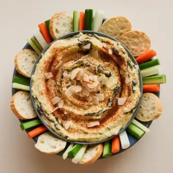 Caramelized Onion, Spinach & Artichoke Dip