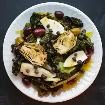 Sautéed Swiss Chard with Olives and White Wine