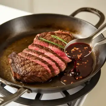 Pan-Seared Steak with Red Wine Sauce
