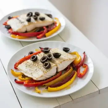 Sheet-Pan Roasted Fish With Sweet Peppers