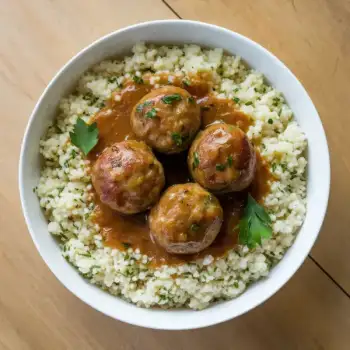 Israeli Couscous & Meatballs