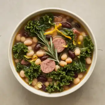 Lemon Rosemary Sausage & Kale Soup