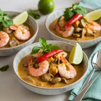 Coconut Shrimp Curry with Mushrooms