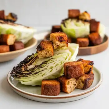 Cabbage and Kielbasa with Rye Croutons