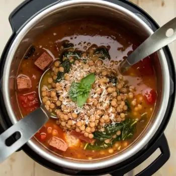 Pressure Cooker Lentil Soup with Sausage