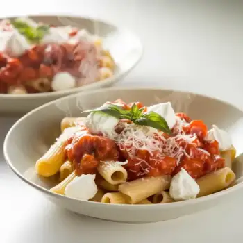 Pasta with Fresh Tomato Sauce and Ricotta