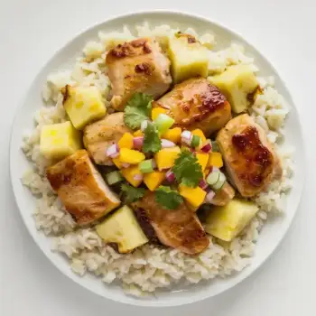Tropical Pineapple Chicken Chunks with Salsa