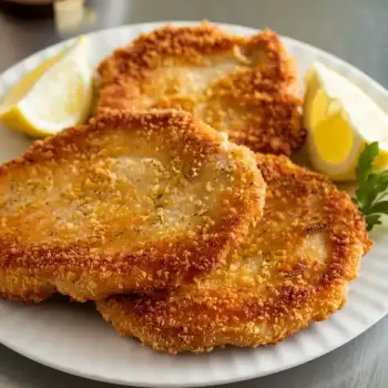 Pork Schnitzel with Lemon Wedge