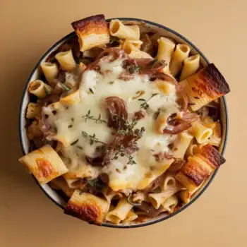 Savory Caramelized Onion & Two-Cheese Pasta Bake
