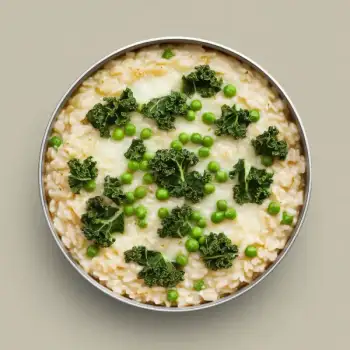 Creamy Baked Risotto with Kale, Peas, and Parmesan