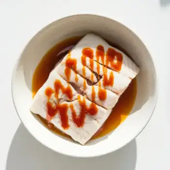 Steamed Halibut with Gochujang Mayo