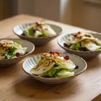Crunchy Chicory & Roasted Fennel Salad with Hazelnut Dressing