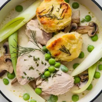 Creamy Chicken with Herbed Cheese Biscuits