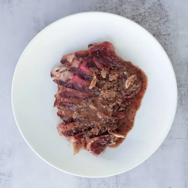 Pan-Seared Steak with Au Poivre Sauce