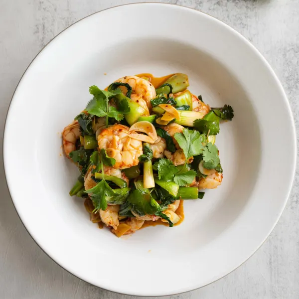 Shrimp Sauté with Bok Choy and Ginger