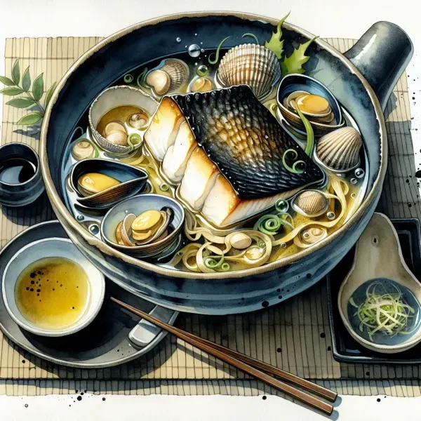 Dashi with Cod and Clams