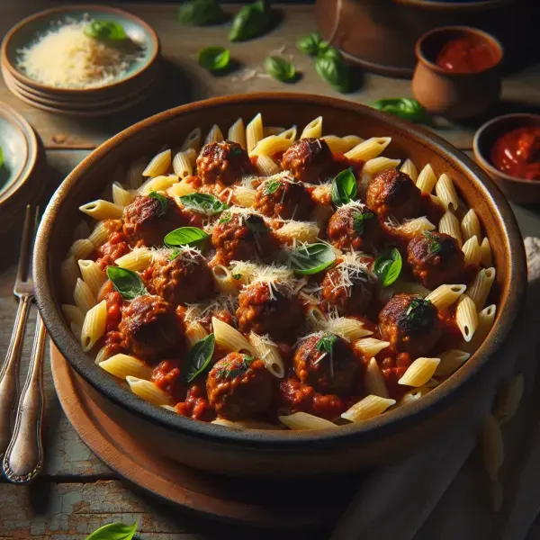 One Pot Mini Meatball Orzo