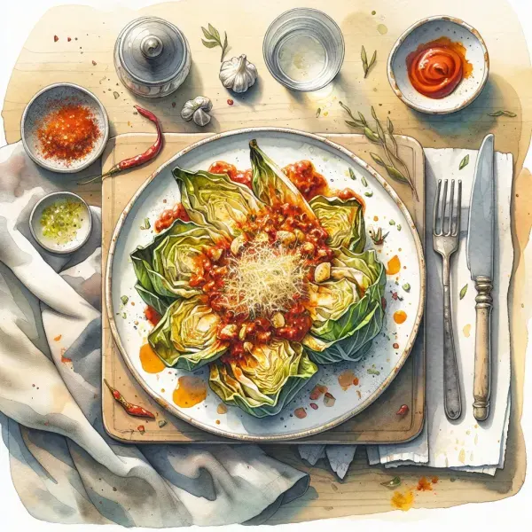 Charred Cabbage with Amatriciana Sauce