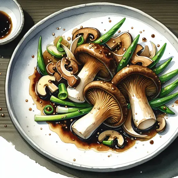 Maitake Mushrooms with Ginger, Scallion and Soy