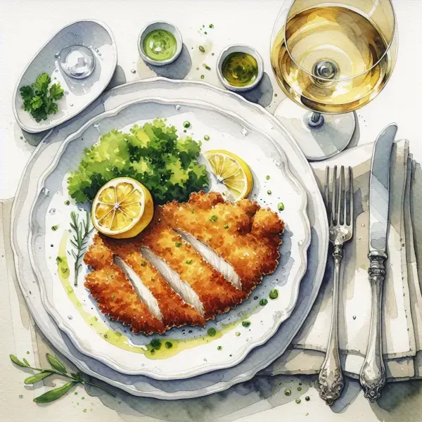 Pork Schnitzel with a Lemon Wedge