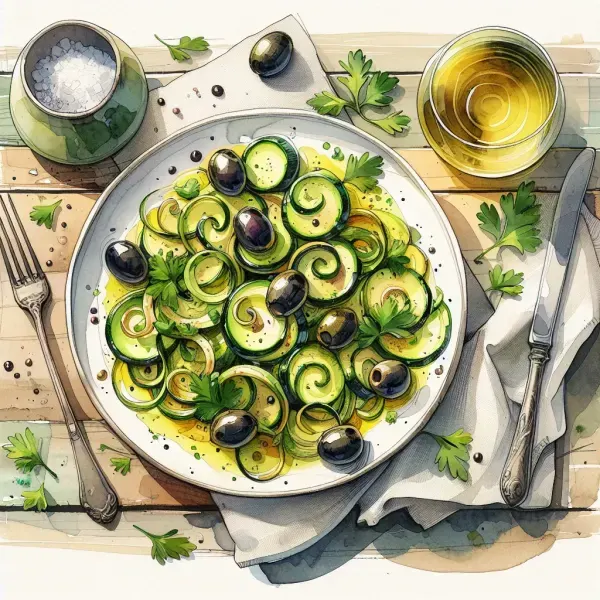 Sauteed Zucchini with Olives and Parsley