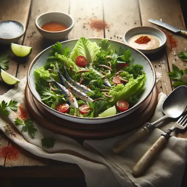 Romaine Salad with Tahini Ranch Dressing